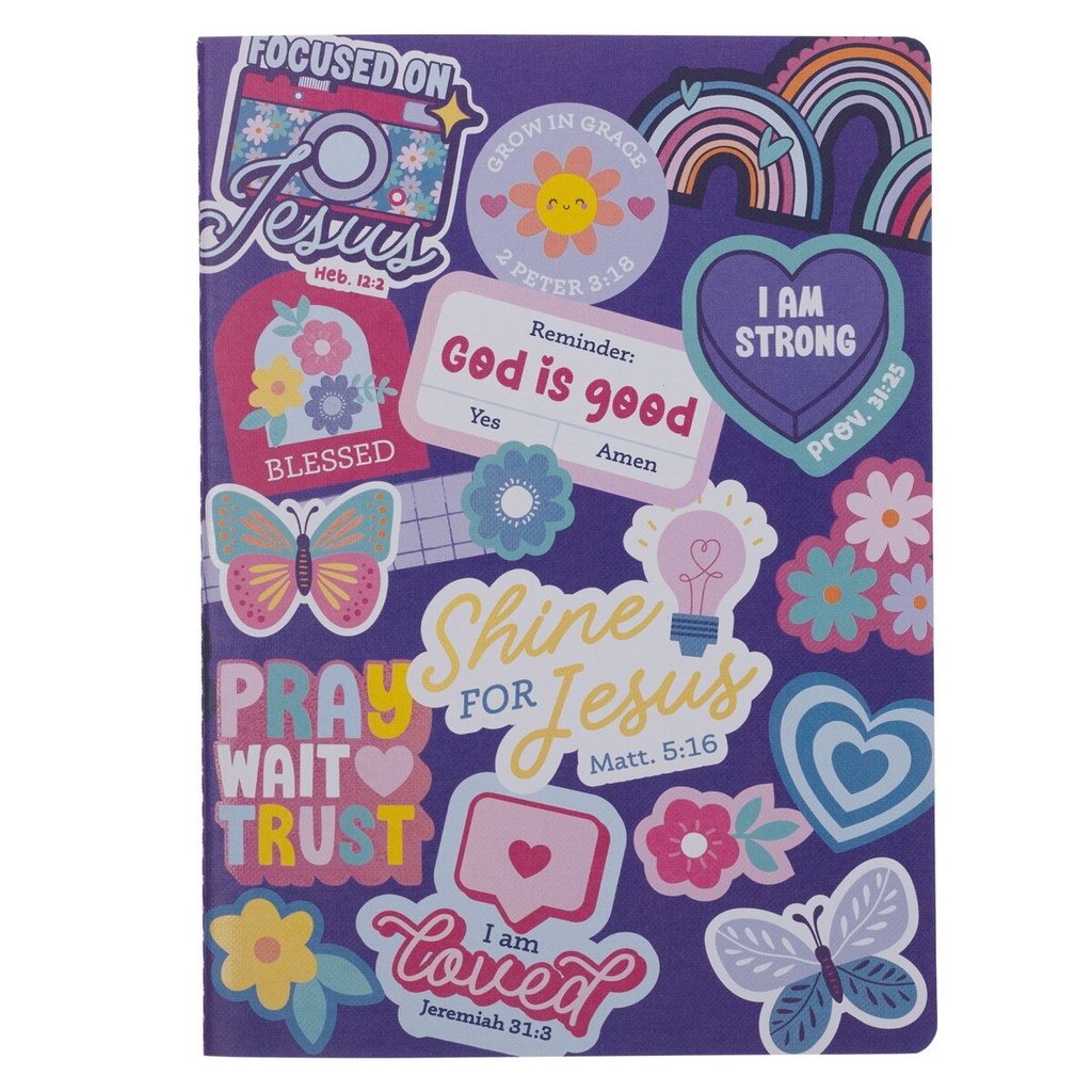 Notebook Shine For Jesus Purple Stickers 