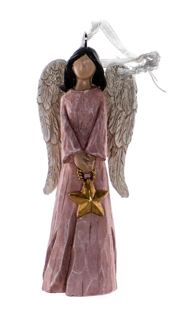 Ornament Angel Pink Resin Single