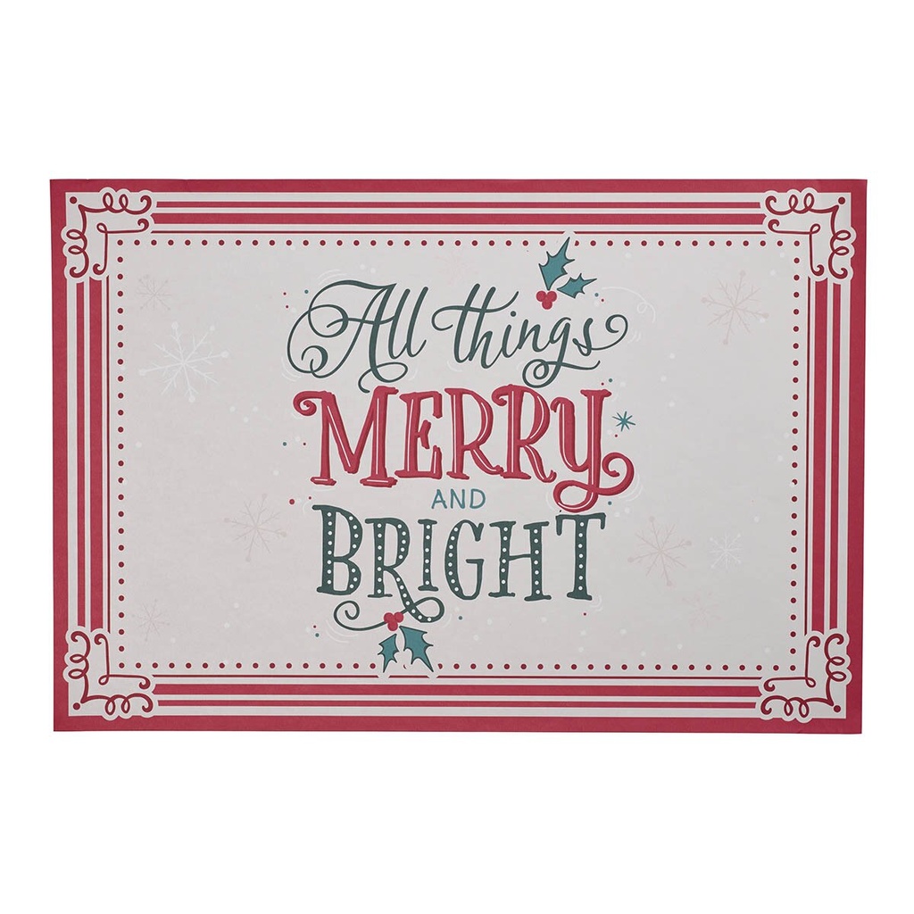 Placemats 12pc Joy To The World Paper 
