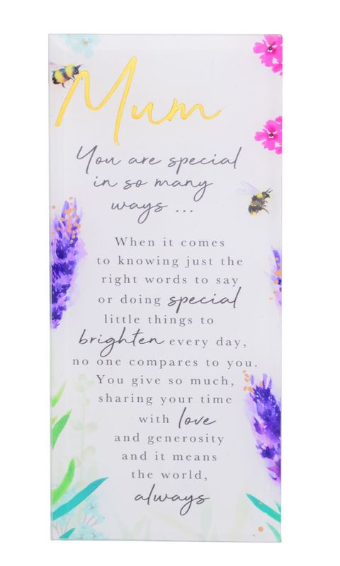 Plaque Mum Floral Mirror