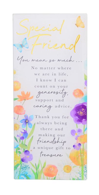 Plaque Special Friend Floral Mirror