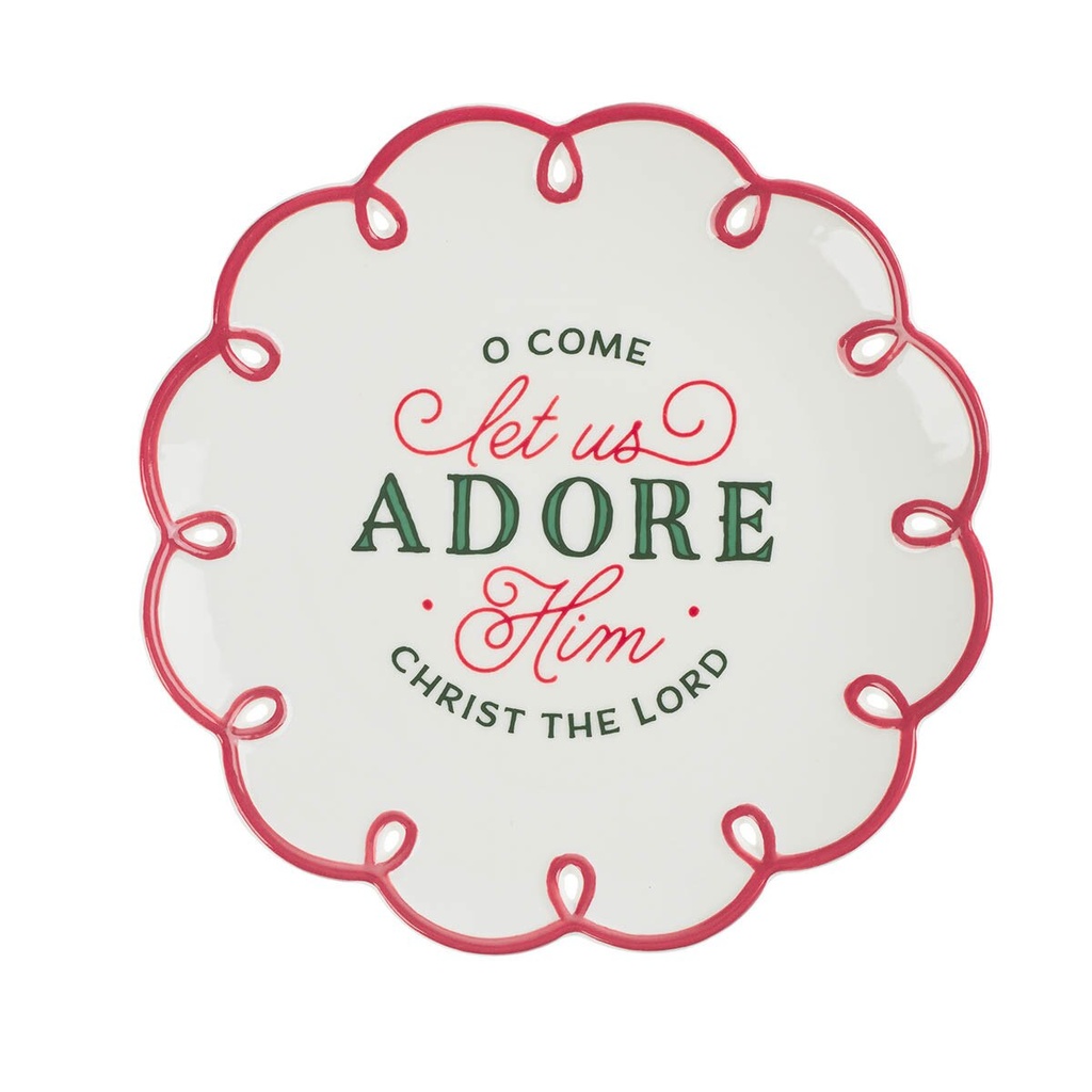 Plate Let Us Adore Him Scalloped Edge 