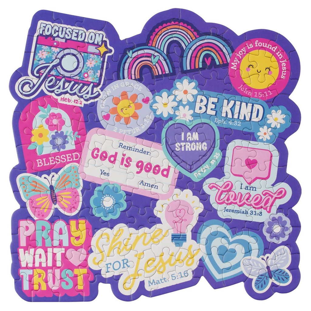 Puzzle 140pc Shine For Jesus Purple (01/25)