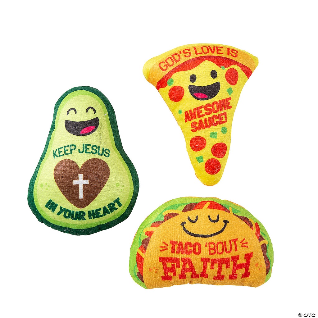 Religious Food Pun Stuffed Characters