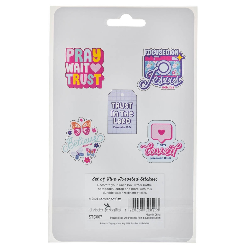 Sticker Set 5pc Shine For Jesus Girls (01/25)