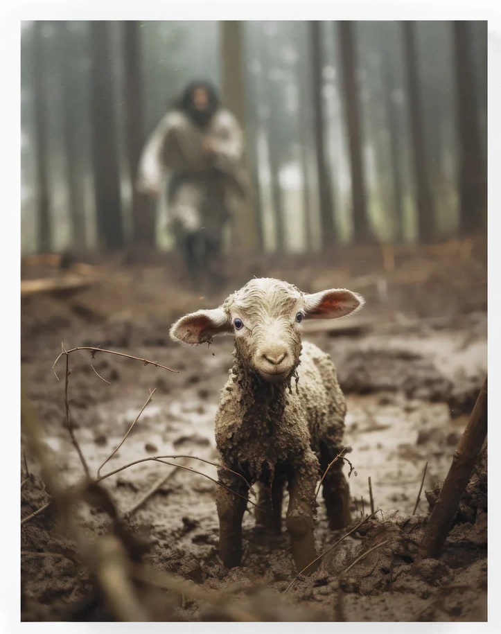 Tabletop Décor Jesus Running After A Lost Lamb