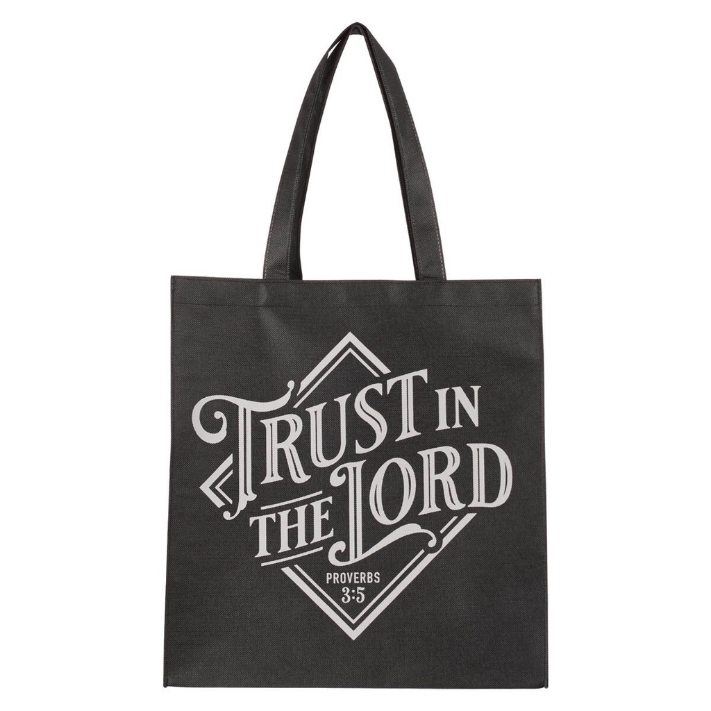 Tote Bag Trust In The Lord Black Non-Woven