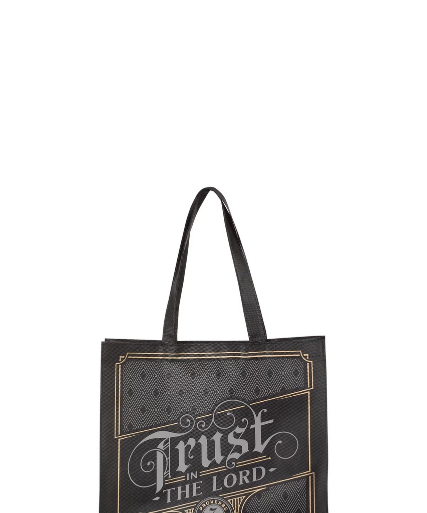 Tote Black Trust In The Lord Charcoal Prov 3:5