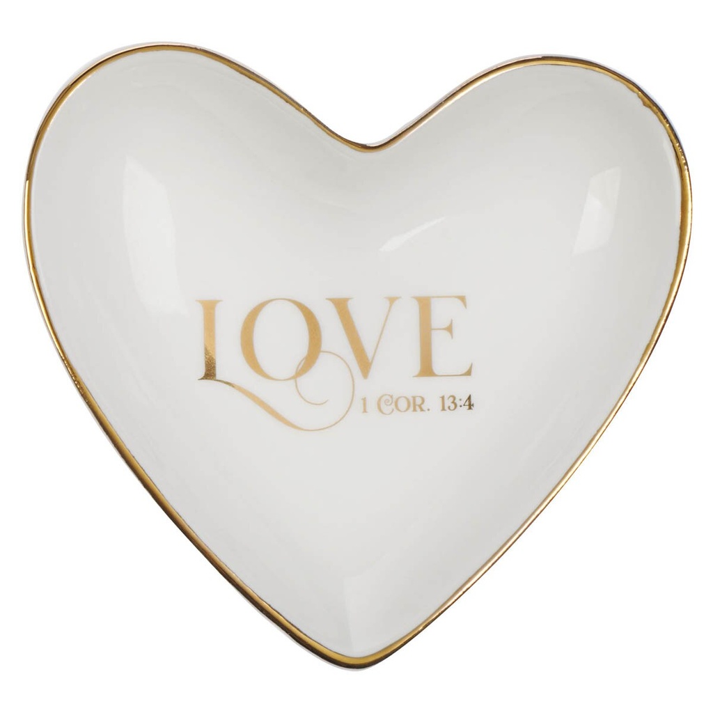 Trinket Tray Love Heart White Ceramic 