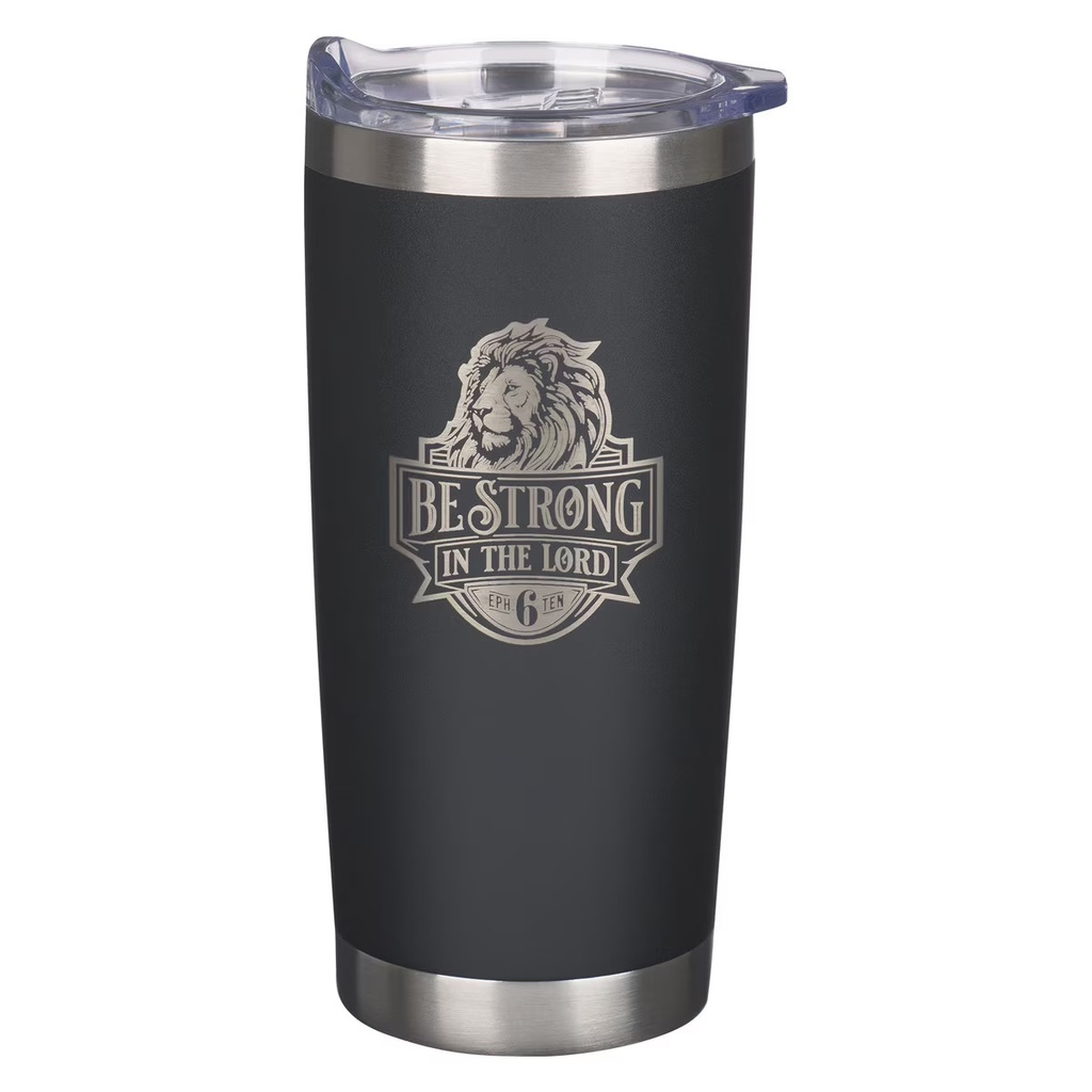 Tumbler Be Strong Lion Black & Grey SS