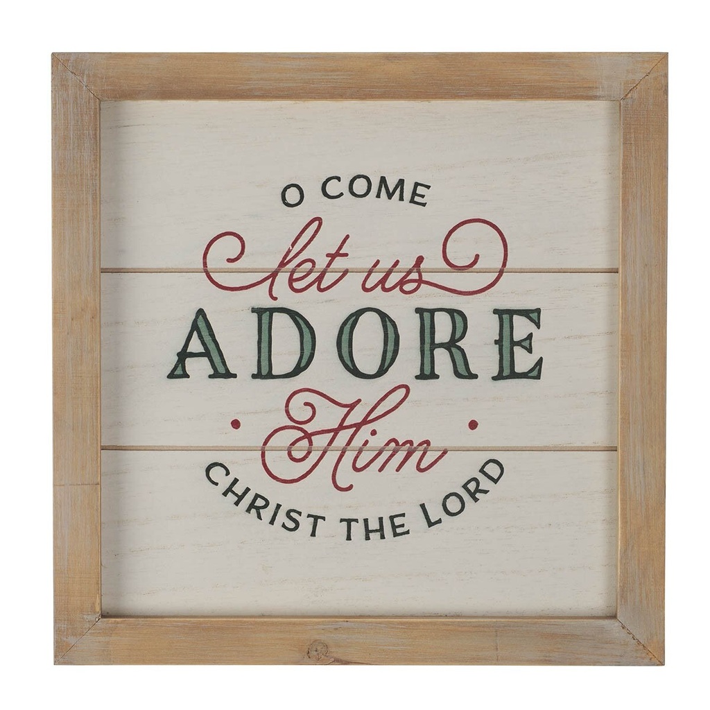 Wall Art Let Us Adore Him Framed Wooden