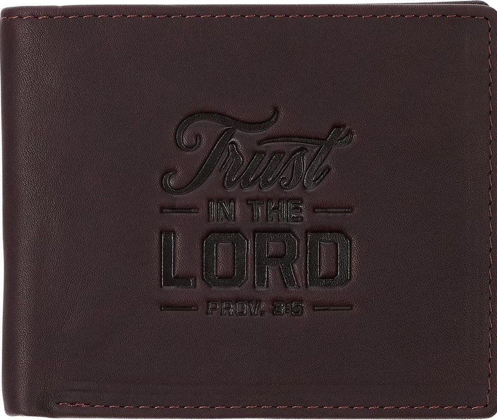 Wallet Trust In The Lord Dark Brown Leather 