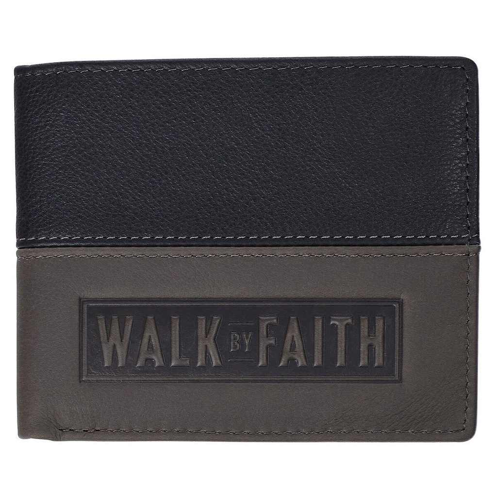 Wallet Walk By Faith Black Grey Leather (01/25)