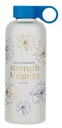Water Bottle Strength & Dignity Blue Glass 