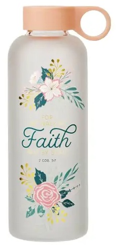 Water Bottle Walk By Faith Peach Glass 