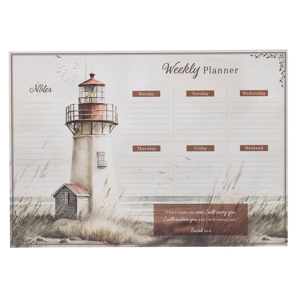 Weekly Planner Undated Lighthouse I Will Carry You 