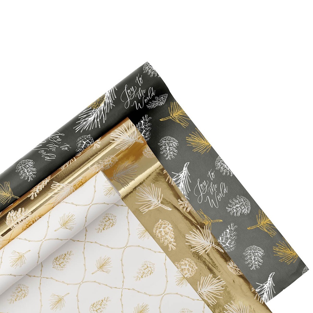 Wrapping Paper Set 3pc Joy To The World 