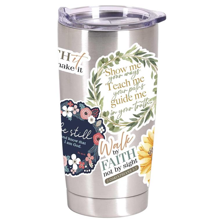 Tumbler Flowers With Scripture 