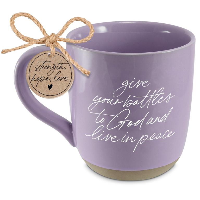 Mug Give Your Battles to God Purple (04/25)