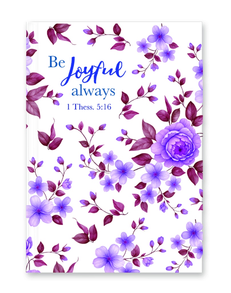 Journal Be Joyful Always Purple Floral Hardcover (08/25)