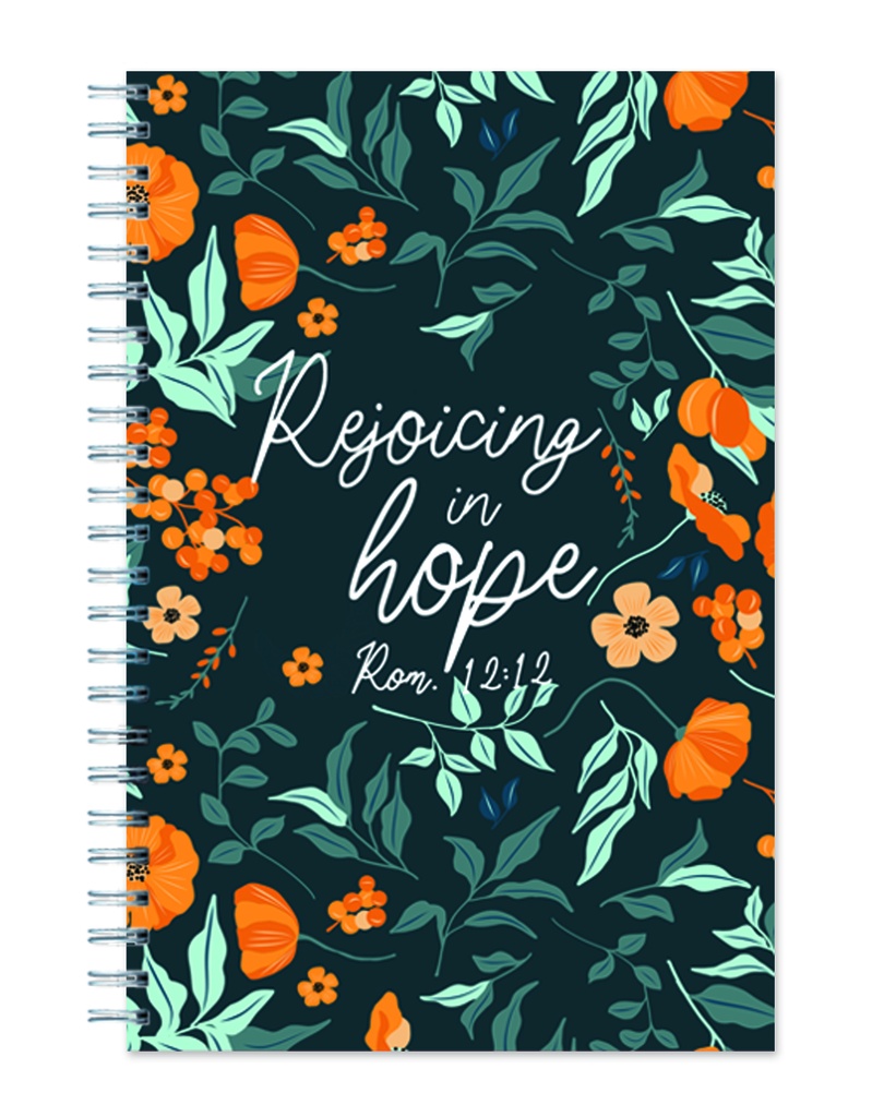 Journal Rejoicing In Hope Floral Wire-O-Hardcover 
