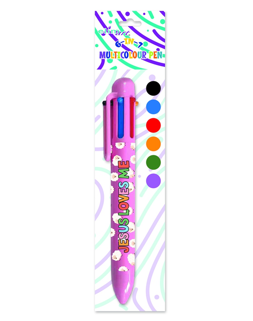 Multicolour Ball Pen Pink 6 In 1 
