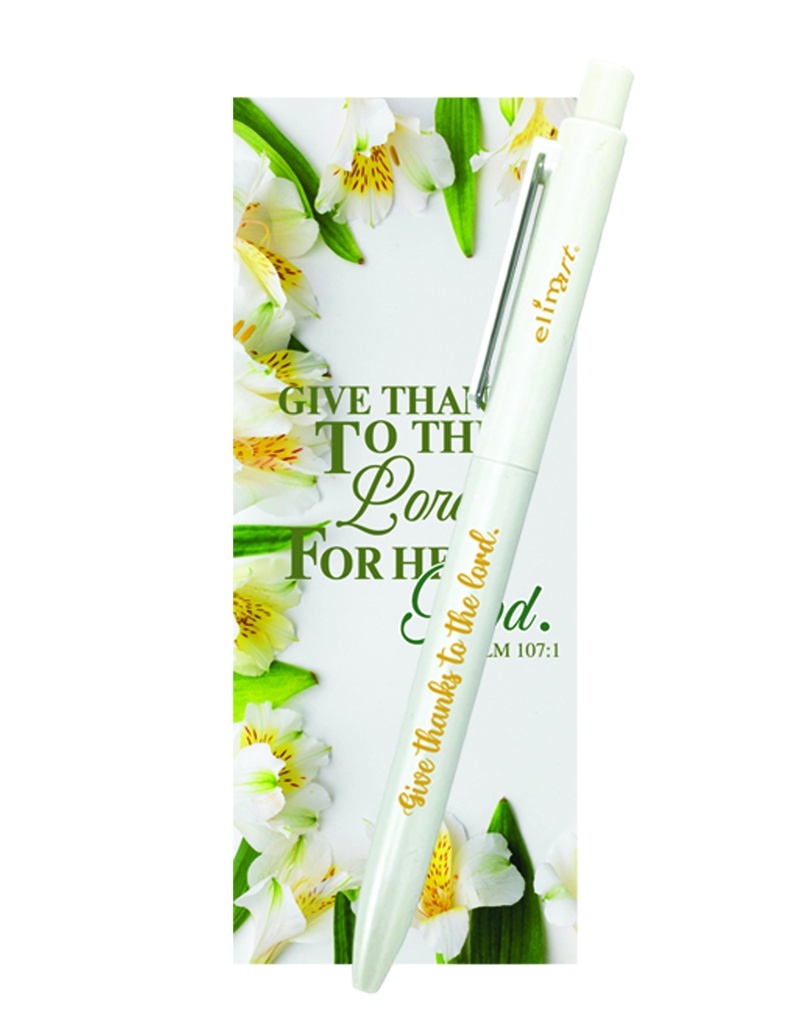 Gel Pen Give Thanks To The Lord With Bookmark (08/25)