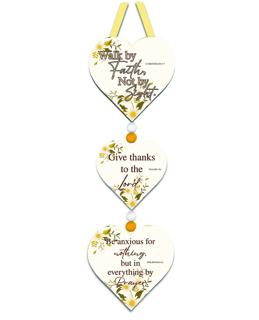Home Décor Hearts Walk By Faith Hanging
