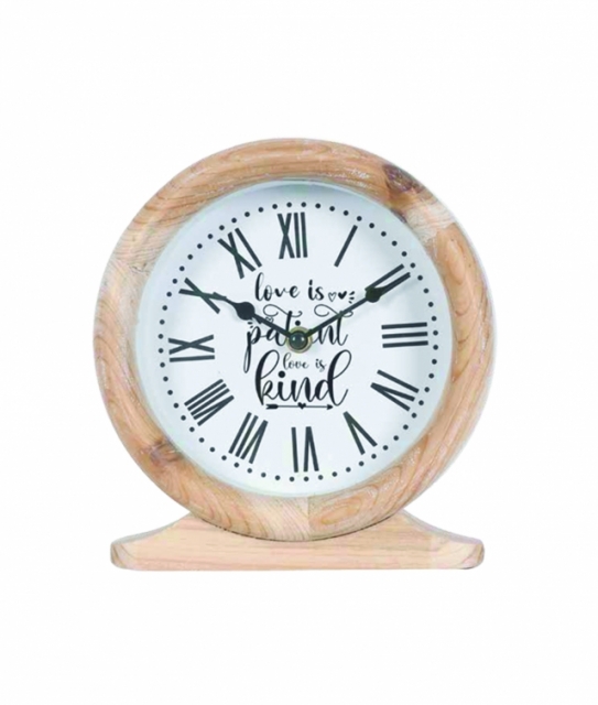 Clock Love Is Patient On Stand MDF (08/25)