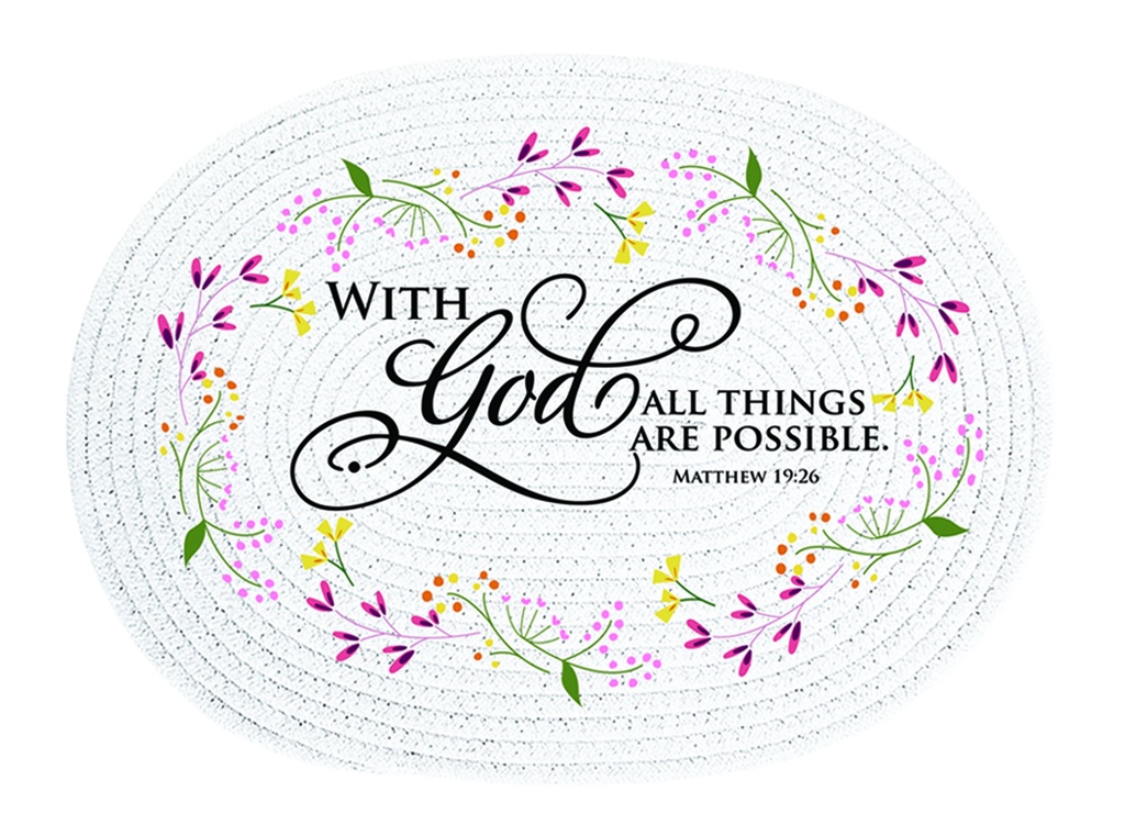 Dining Mat With God All Things Are Possible White (08/25)