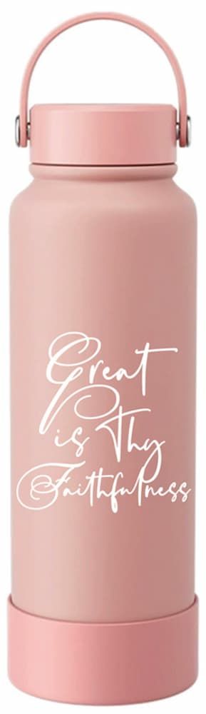 Tumbler Bottle Great Is Thy Faithfulness Pink 