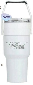 Tumbler Bottle Grace Is Sufficient White With Handle