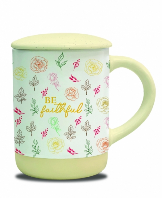 Cover Mug Be Faithful Yellow Floral 
