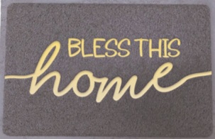 Floor Mat Bless This Home Grey (08/25)