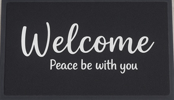 Floor Mat Welcome Peace Be With You Charcoal (08/25)