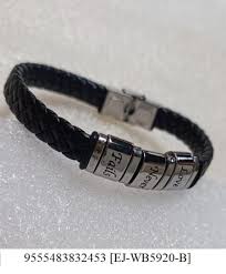 Wrist Bracelet Love Never Fails Black Silver