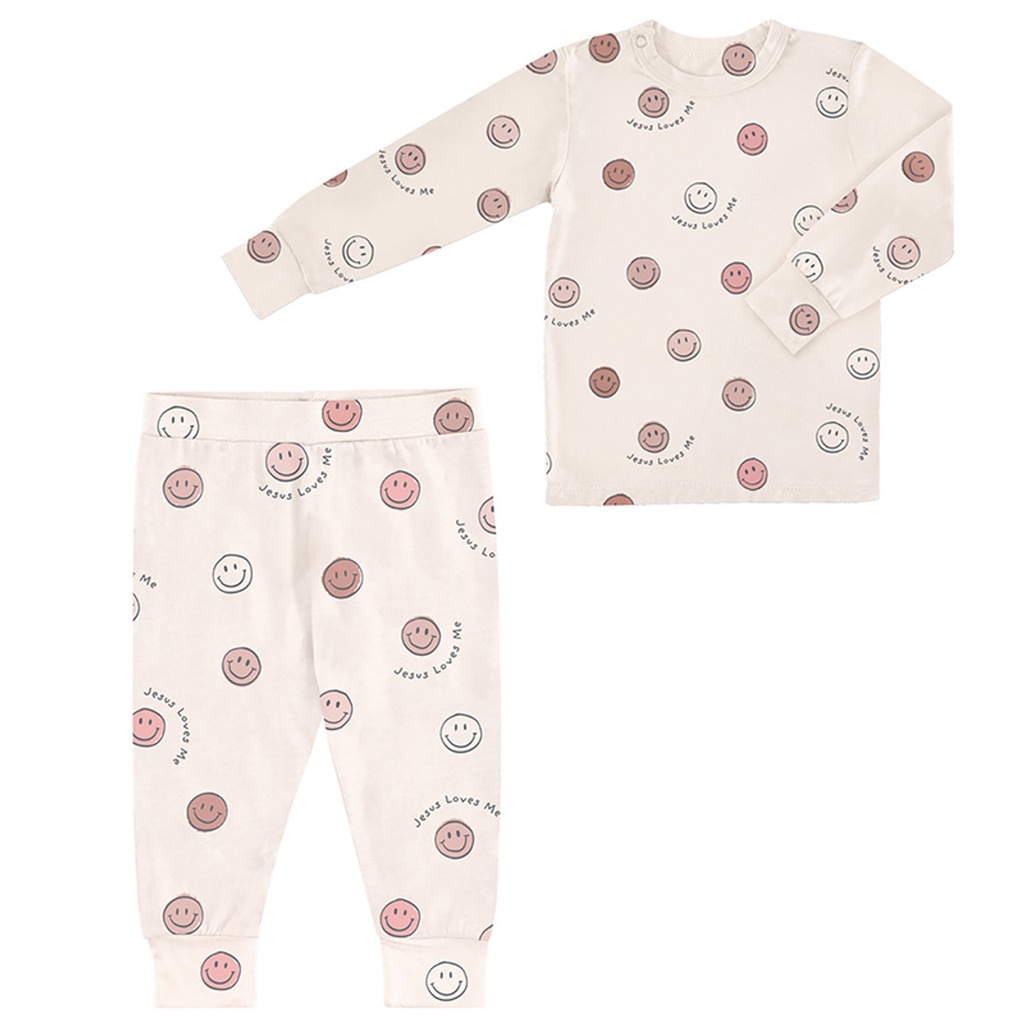 Pajama Set Jesus Loves Me Pink 6-12Mths Bamboo (05/25)