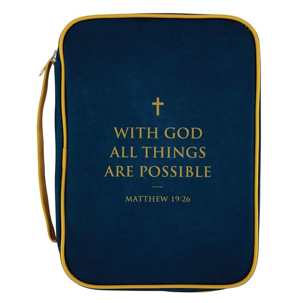 Bible Case With God All Things Are Possible Navy (05/25)