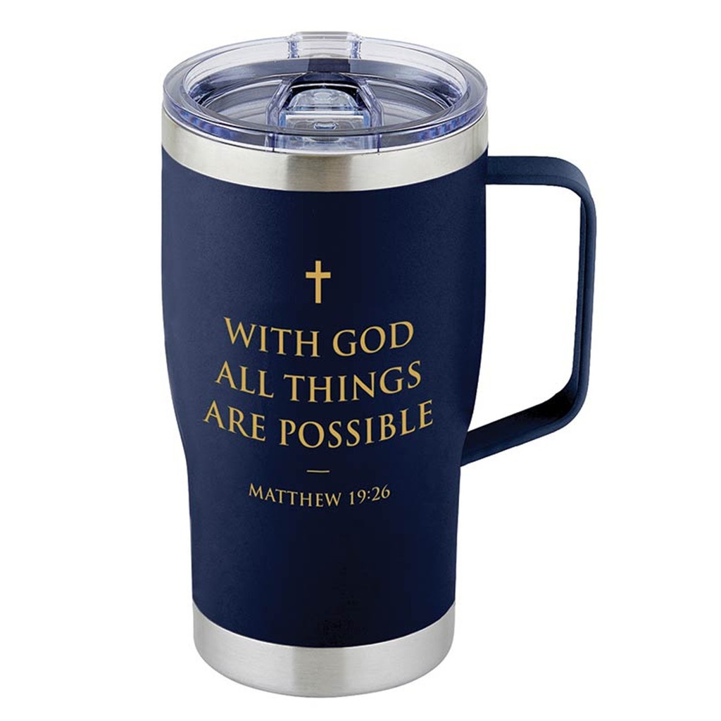 Tumbler With God All Things Are Possible Navy (05/25)