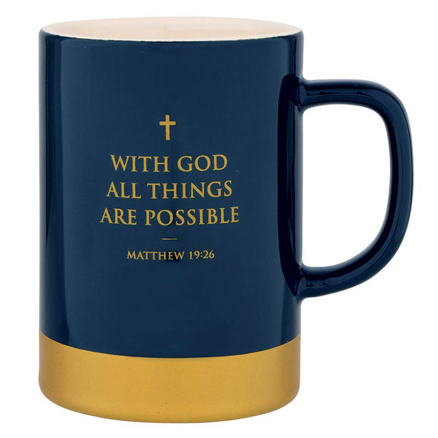 Signature Mug With God All Things Are Possible Navy (05/25)