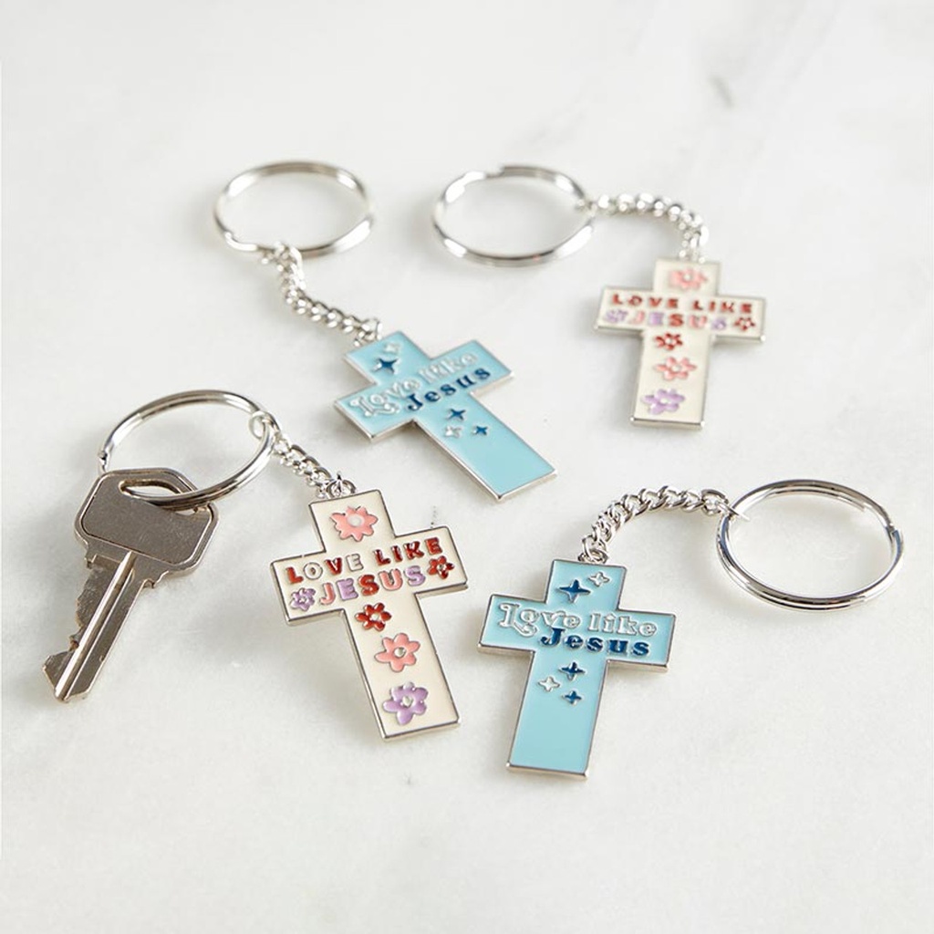 Keychain Cross Enamel Assorted 