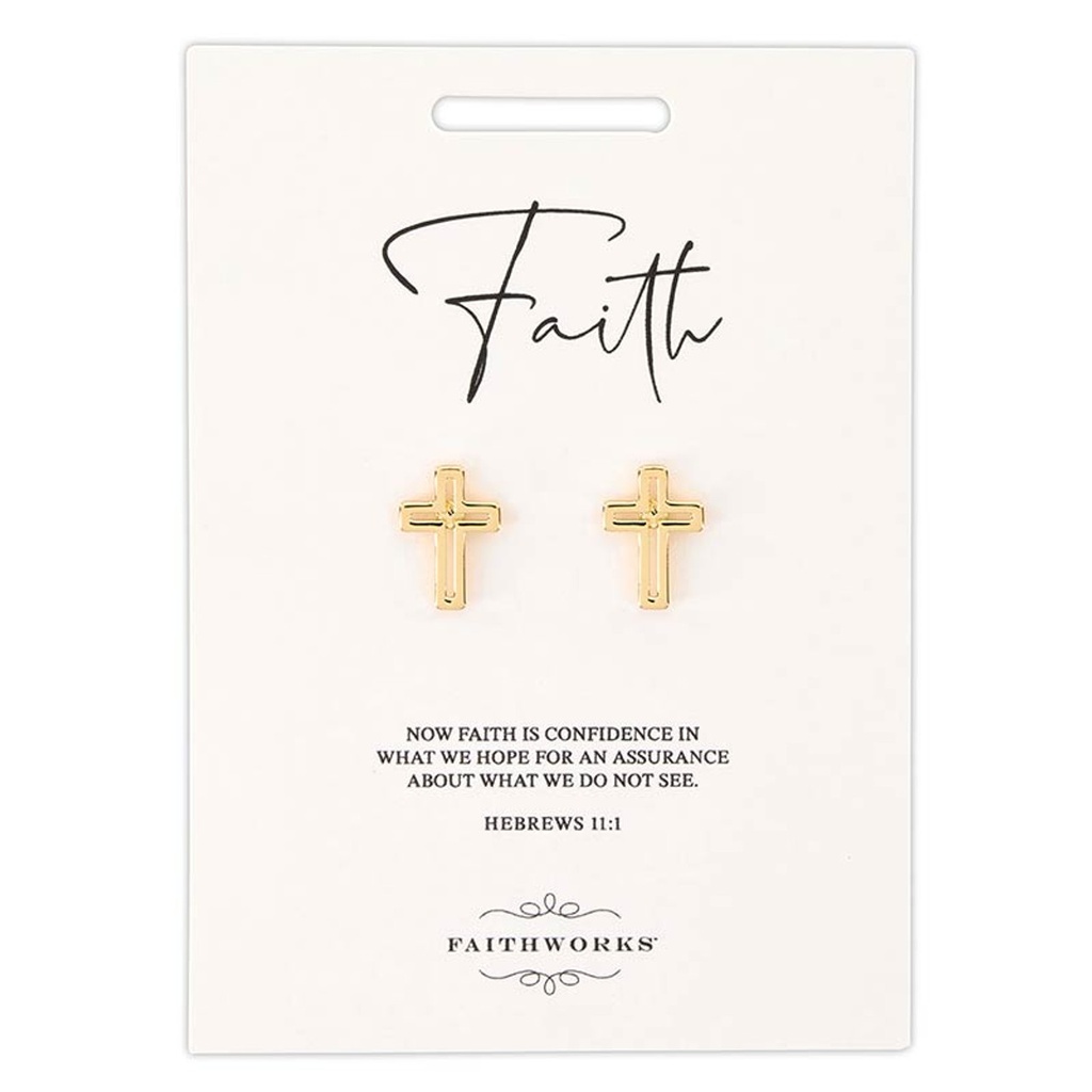 Earrings Cutout Cross Gold Plated (05/25)