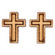 Stud Earrings Cross Wood (05/25)