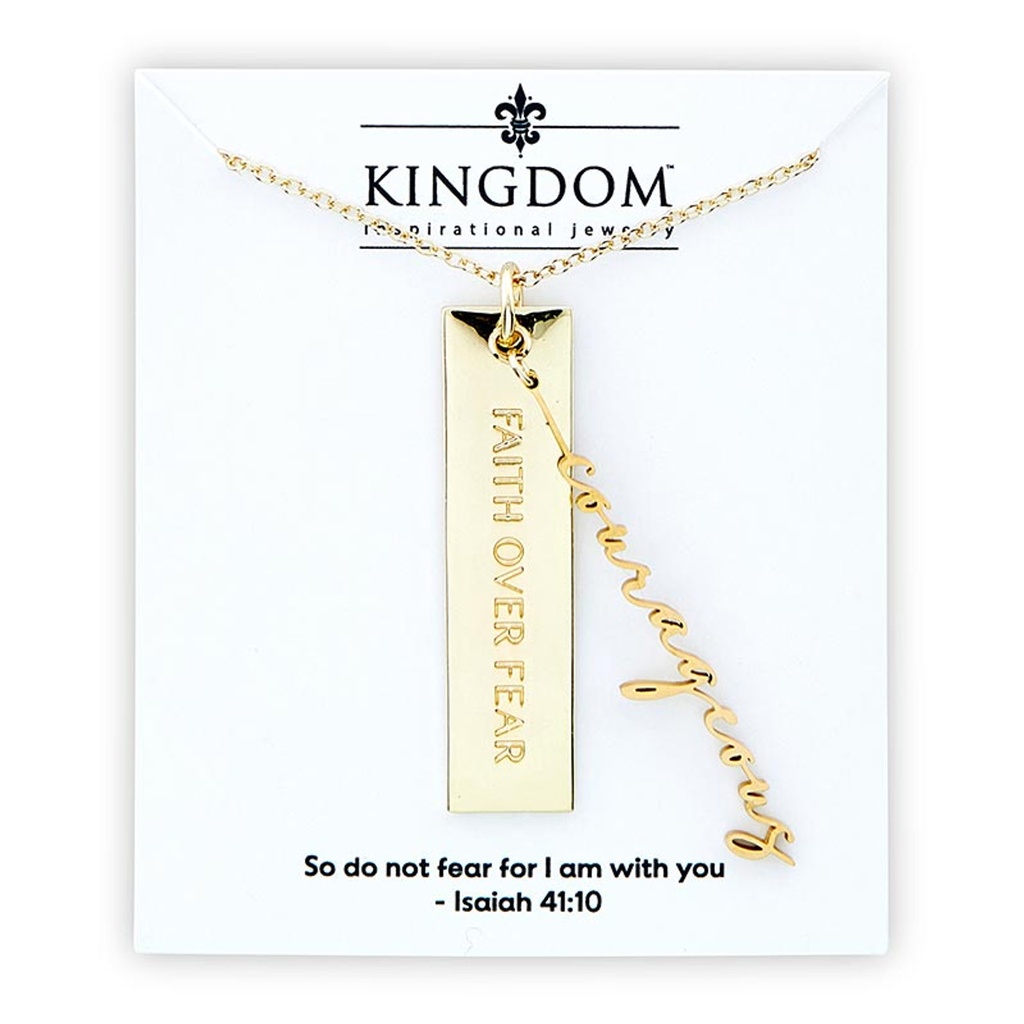 Necklace Name Plate Courageous Gold Plated (05/25)