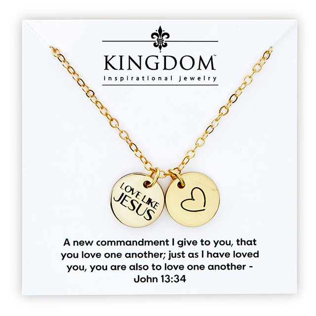 Necklace Double Coin Heart Gold Plated (05/25)
