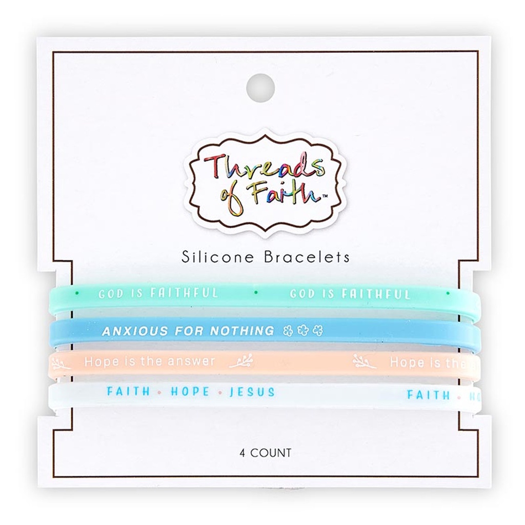 Bracelet Sillicone God Is Faihful 4Pack 