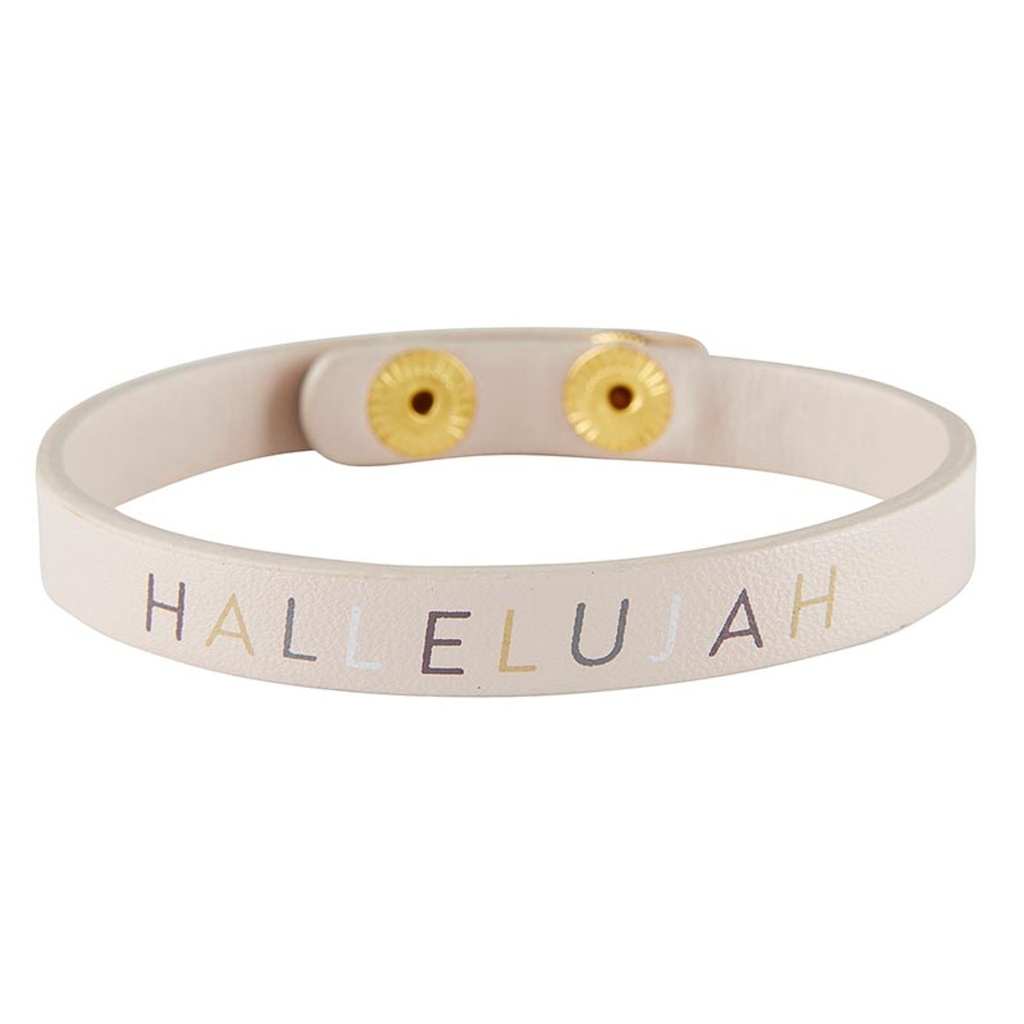 Snap Bracelet Hallelujah White Vegan Leather (05/25)