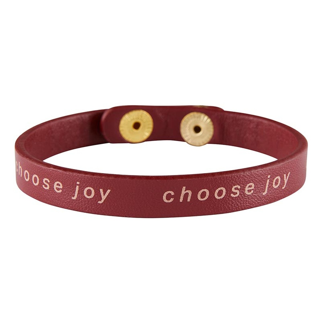 Snap Bracelet Choose Joy Red Vegan Leather (05/25)