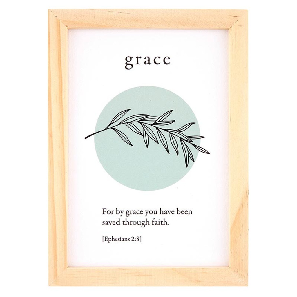 Framed Art For By Grace You Have Been Saved Wood (05/25)