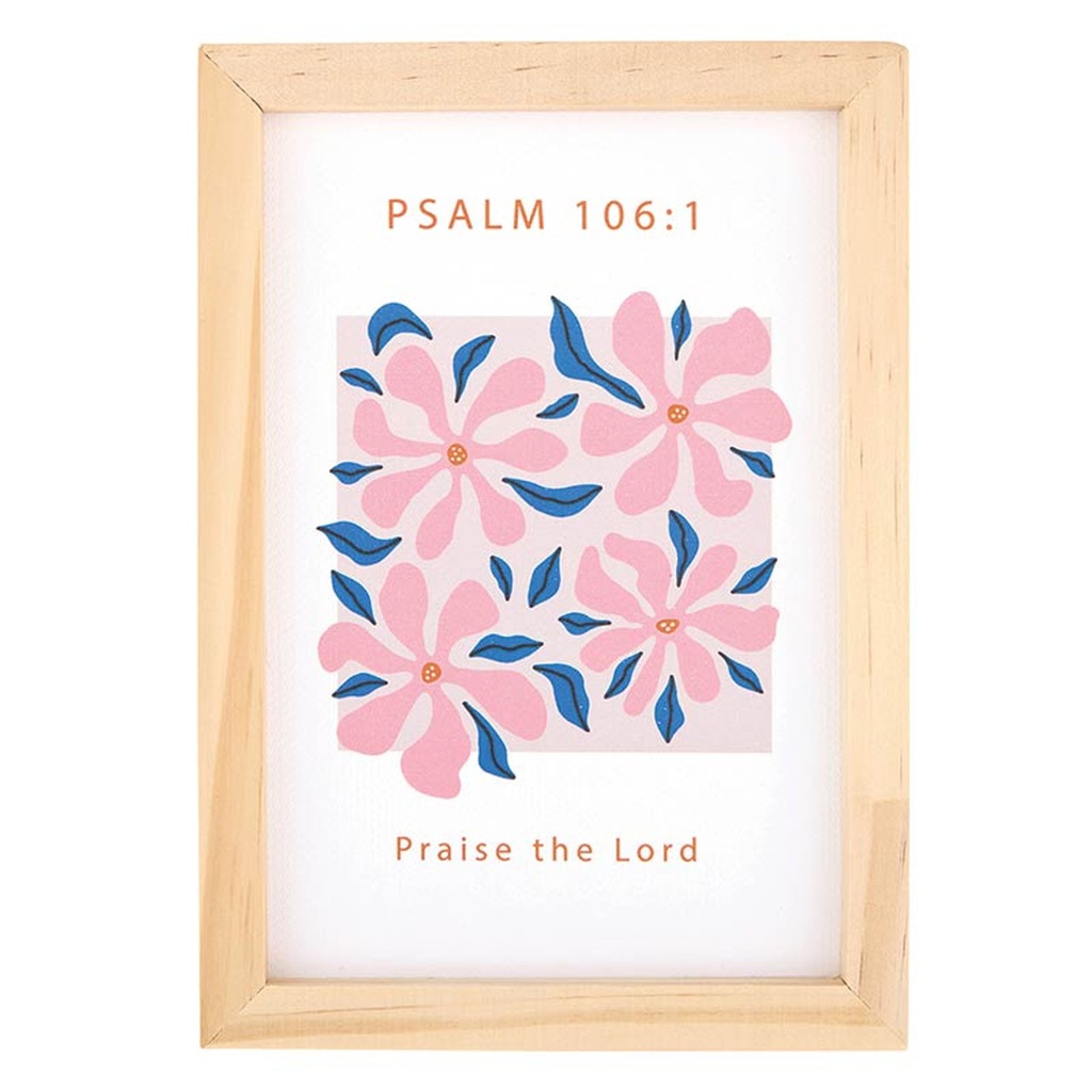 Framed Art Psalm 106:1 Praise The Lord Wood (05/25)